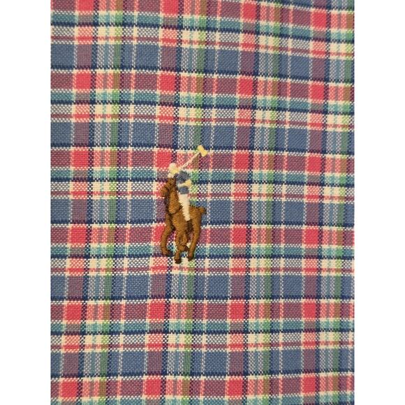 Ralph Lauren Shirt Men’s XL Multicolor Plaid Flesh Pony Long Sleeve Button Down - Picture 3 of 12